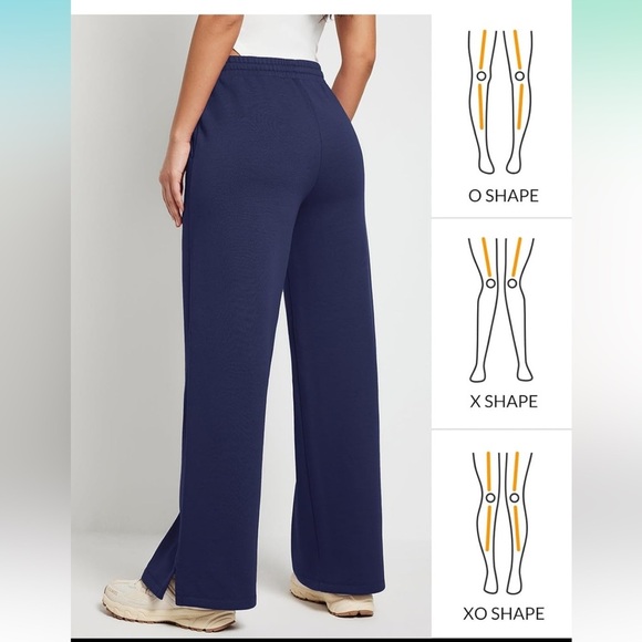 BALEAF Navy Fleece Lined Straight Sweatpants with pockets size small NEW - Picture 3 of 9